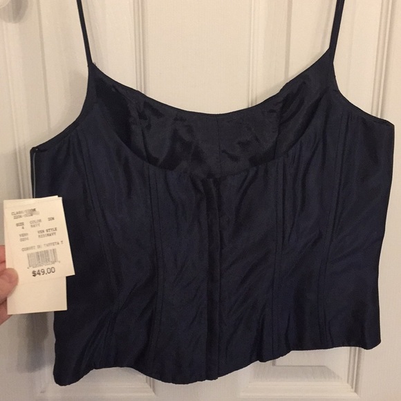 2 piece navy blue prom dress, bridesmaid dress - Picture 3 of 8